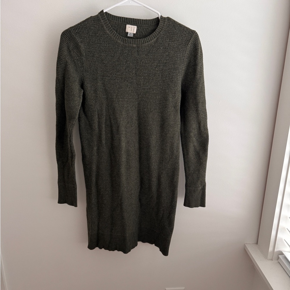 Olive Green Sweater Dress